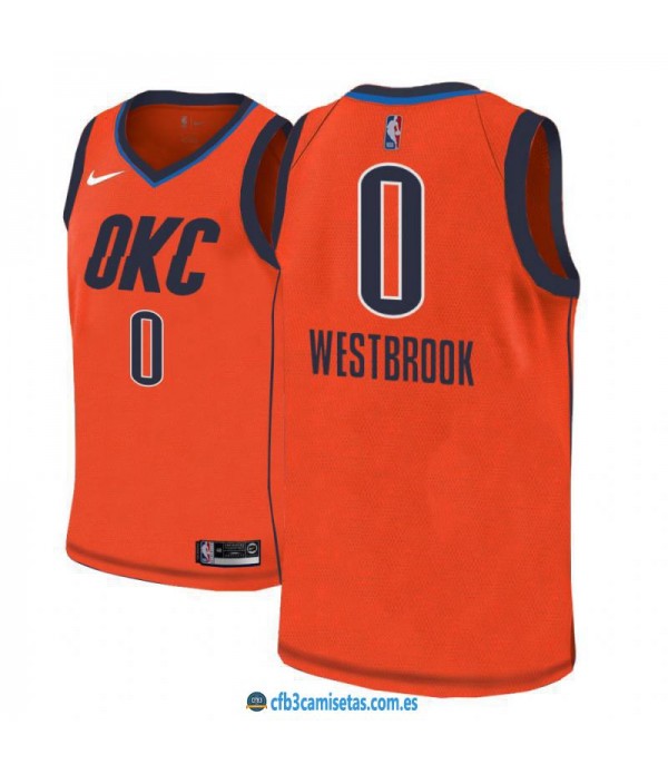 CFB3-Camisetas Russell Westbrook Oklahoma City Thunder 2018 2019 Earned Edition