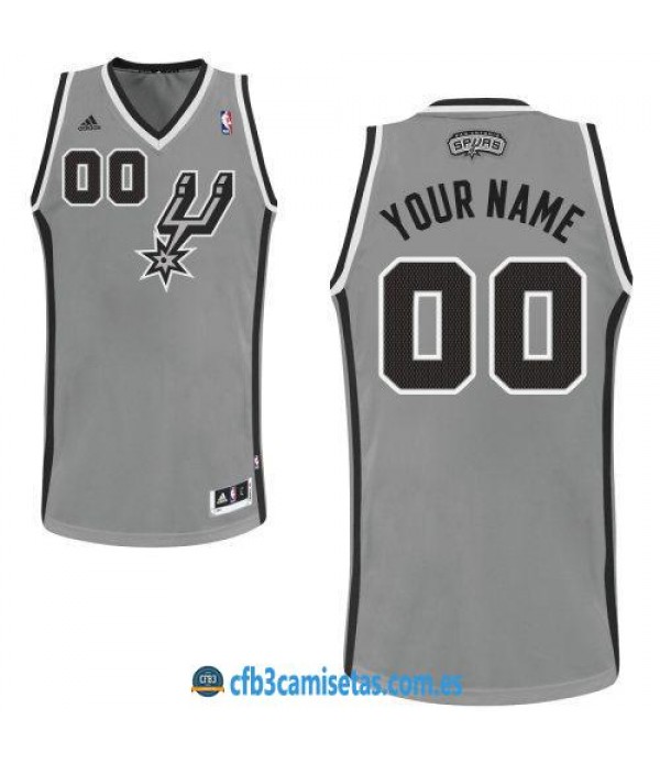 CFB3-Camisetas San Antonio Spurs Grey PERSONALIZAB...