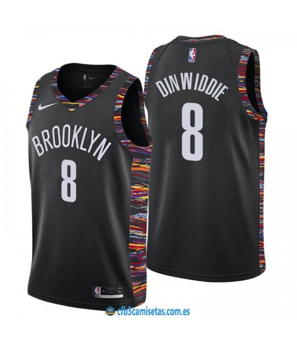 CFB3-Camisetas Spencer Dinwiddie Brooklyn Nets 2018 2019 City Edition