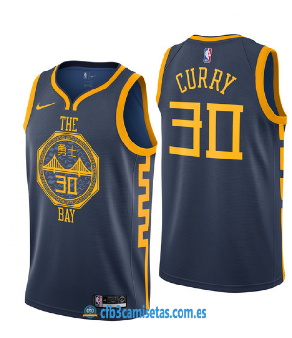 CFB3-Camisetas Stephen Curry Golden State Warriors 2018 2019 City Edition