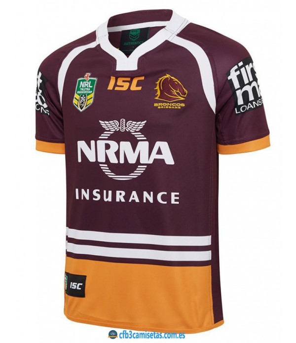 CFB3-Camisetas Brisbane Broncos NRL Home S/S 2017