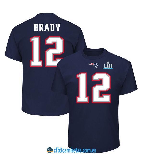 CFB3-Camisetas Tom Brady New England Patriots SUPERBOWL LIII