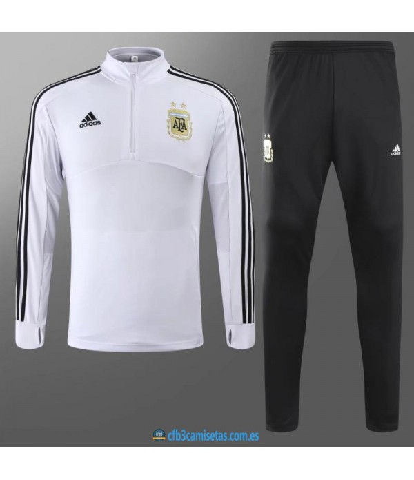 CFB3-Camisetas Chándal Argentina 2018 Blanco