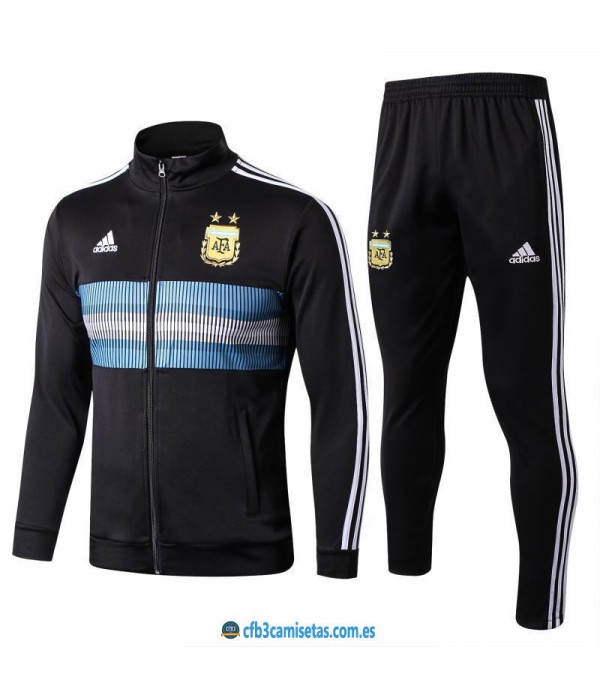 CFB3-Camisetas Chándal Argentina 2018 Negro