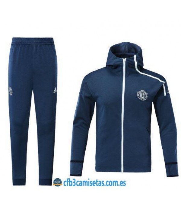 CFB3-Camisetas Chándal Manchester United 2018 2019 Azul