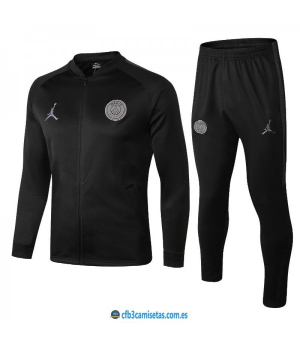 CFB3-Camisetas Chándal PSG x Jordan 2018 2019 All Black