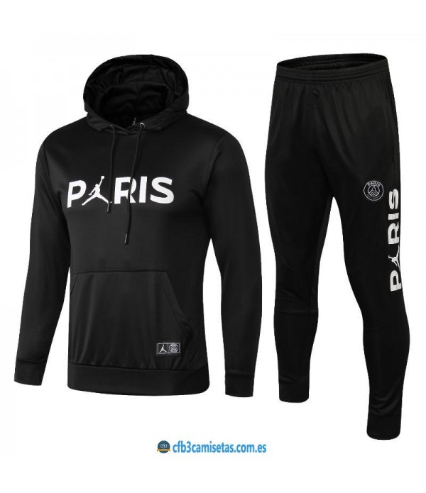 CFB3-Camisetas Chándal PSG x Jordan 2018 2019 Neg...