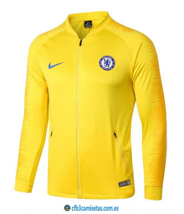 CFB3-Camisetas Chaqueta Chelsea 2018 2019 Amarilla