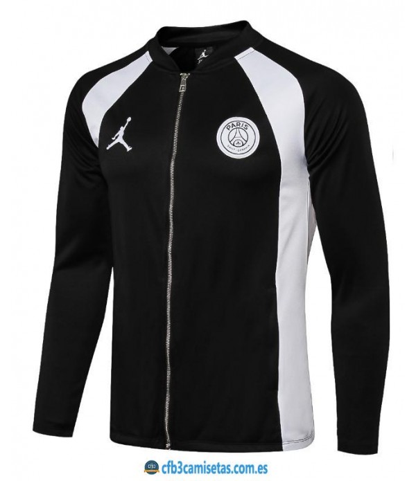 CFB3-Camisetas Chaqueta PSG x Jordan 2018 2019 Negro/Gris