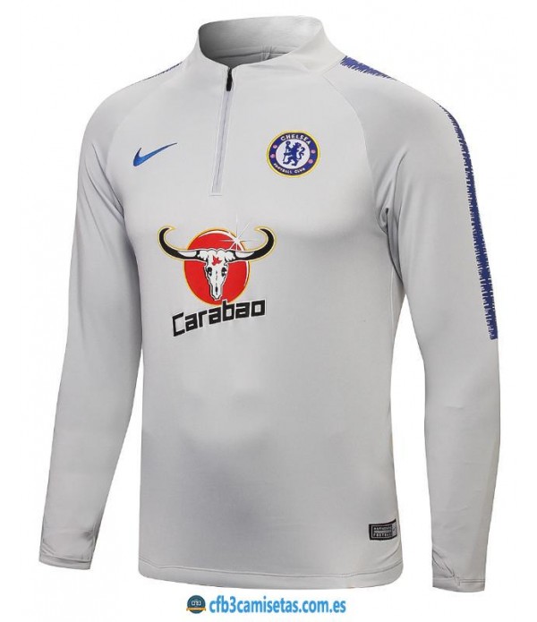 CFB3-Camisetas Sudadera Chelsea 2018 2019 Gris