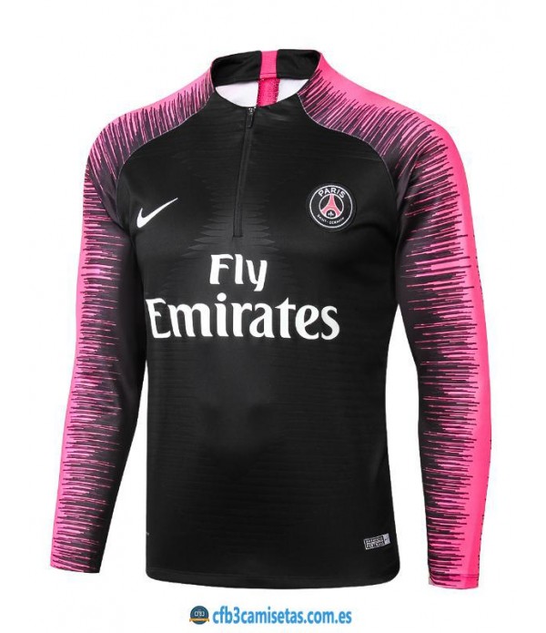 CFB3-Camisetas Sudadera PSG 2018/2019 Rosa/Negro