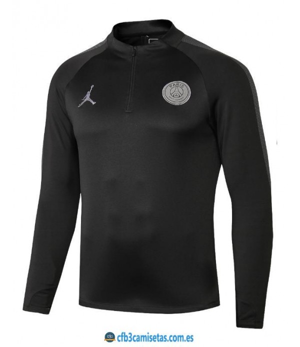 CFB3-Camisetas Sudadera PSG x Jordan 2018 2019 All Black