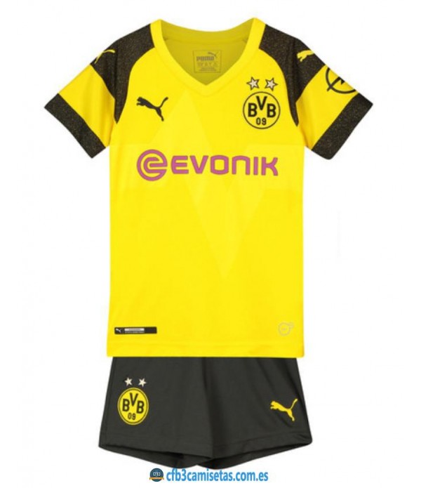 CFB3-Camisetas Borussia Dortmund 1a Equipación 2018 2019 Kit Junior