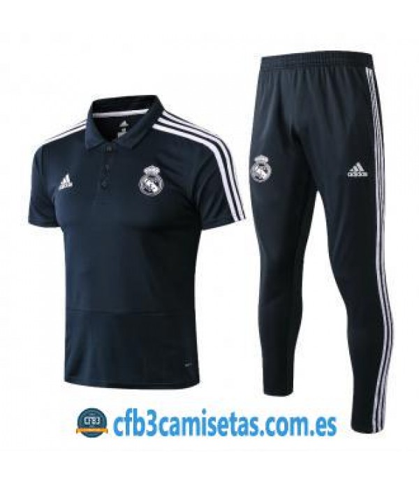 CFB3-Camisetas Polo + Pantalones Real Madrid 2018 2019