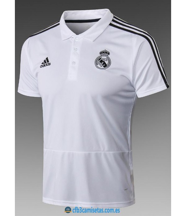 CFB3-Camisetas Polo Real Madrid 2018 2019 White