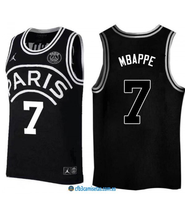 CFB3-Camisetas Mbappe 7 Jordan x PSG Flight Black