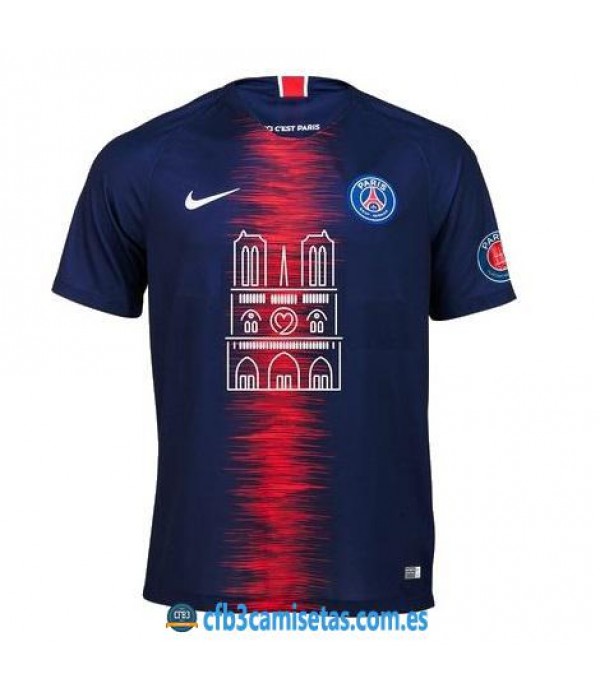 CFB3-Camisetas PSG 1a Equipación 2018 2019 Notre Dame