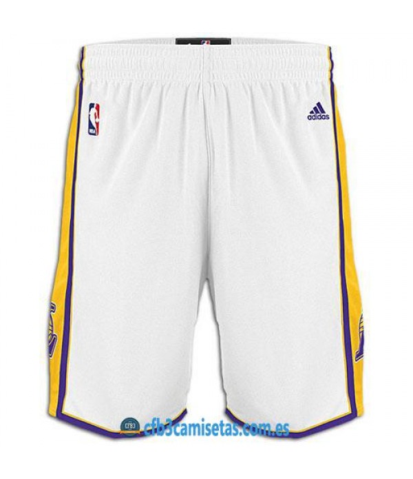 CFB3-Camisetas Pantalones Los Angeles Lakers Blanc...