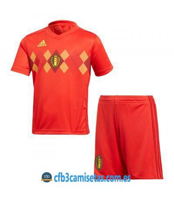 CFB3-Camisetas Bélgica 1ª Equipación 2018 NIÑOS