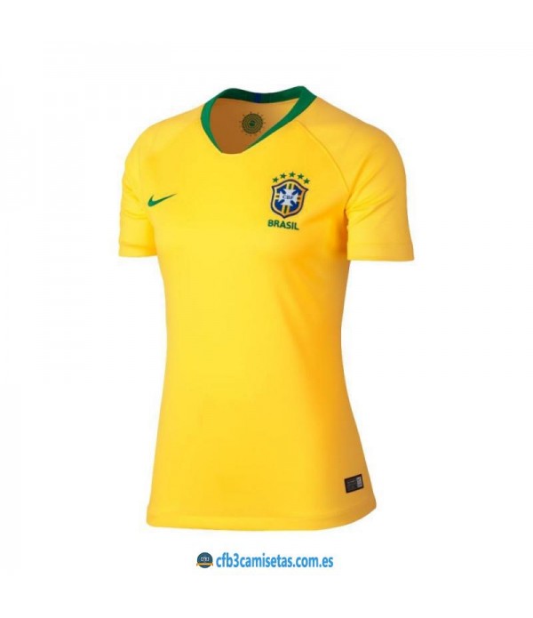 CFB3-Camisetas Brasil 1a Equipación 2018 MUJER