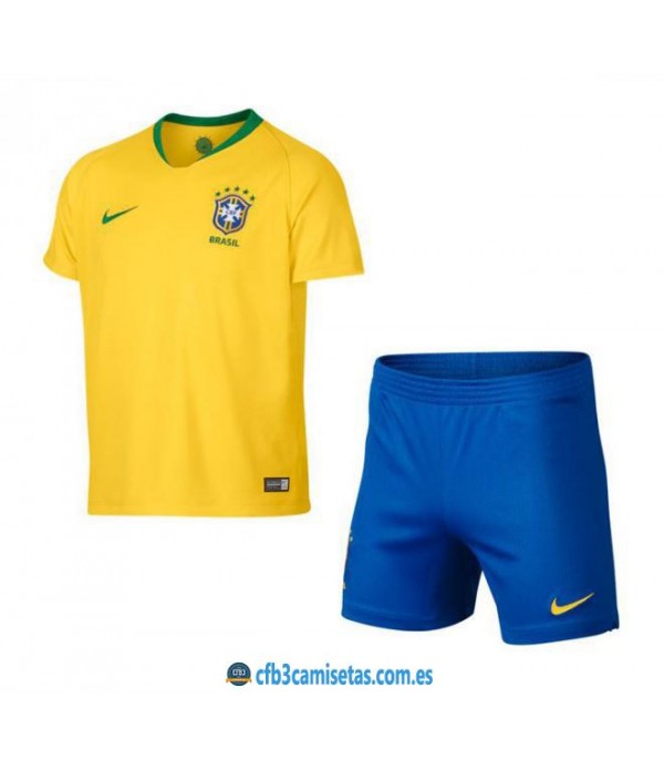 CFB3-Camisetas Brasil 1a Equipación 2018 NIÑOS
