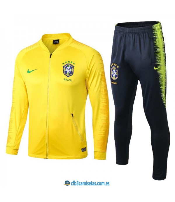 CFB3-Camisetas Chándal Brasil 2018