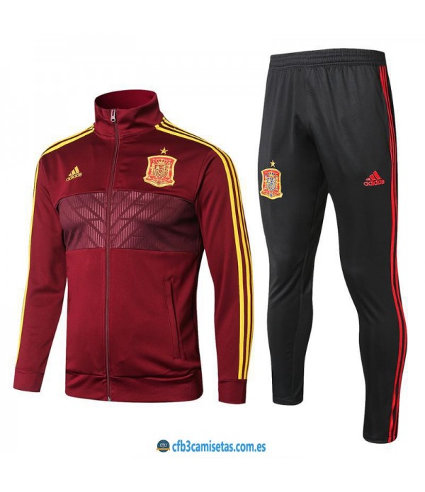 CFB3-Camisetas Chándal España 2018 Rojo