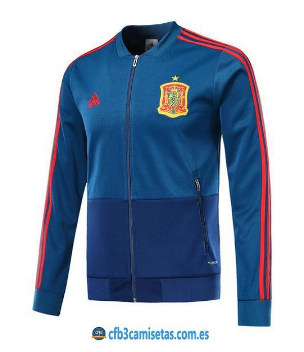 CFB3-Camisetas Chaqueta España 2018 Azul