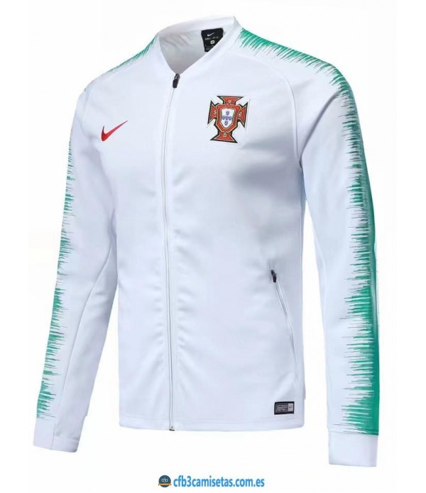 CFB3-Camisetas Chaqueta Portugal 2018 Blanca