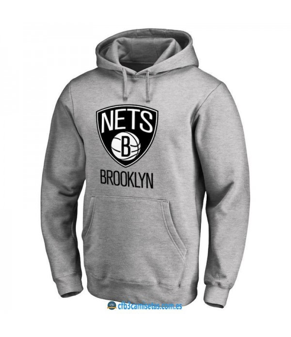 CFB3-Camisetas Sudadera Brooklyn Nets 2019 Gris