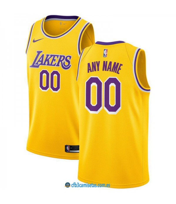 CFB3-Camisetas Custom Los Angeles Lakers 2018 2019...