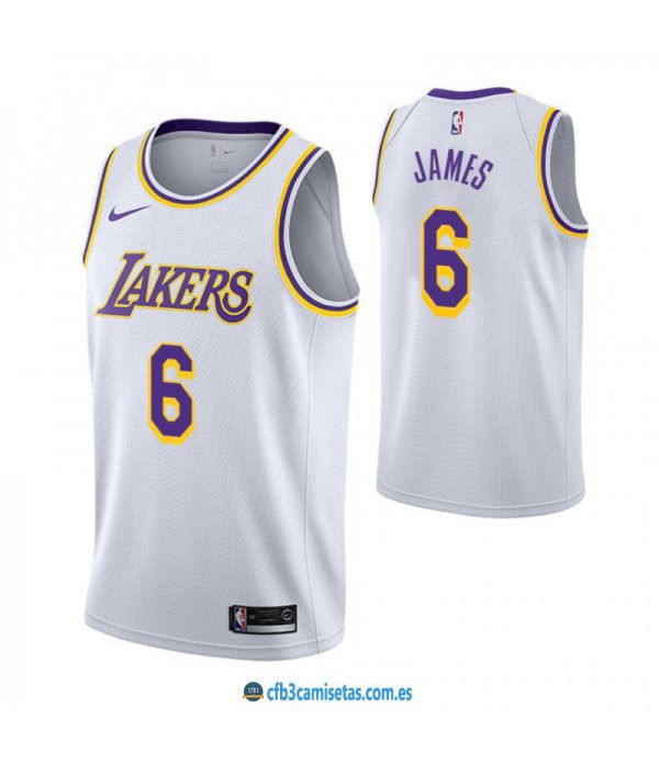 CFB3-Camisetas LeBron James 6 Los Angeles Lakers A...