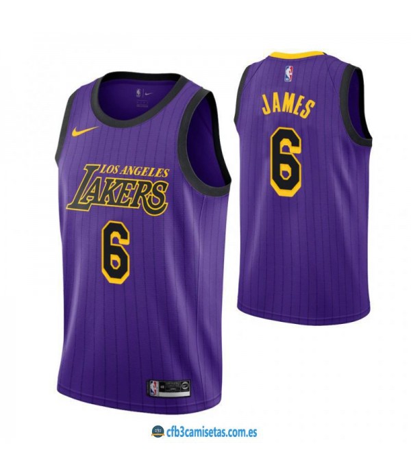 CFB3-Camisetas LeBron James 6 Los Angeles Lakers C...