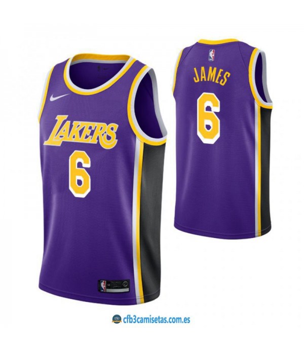 CFB3-Camisetas LeBron James 6 Los Angeles Lakers Statement