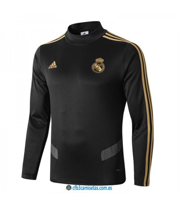 CFB3-Camisetas Sudadera Real Madrid 2019 2020 Negr...