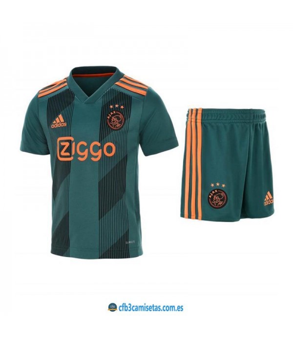 CFB3-Camisetas Ajax Amsterdam 2a Equipación 2019 2020 Kit Junior