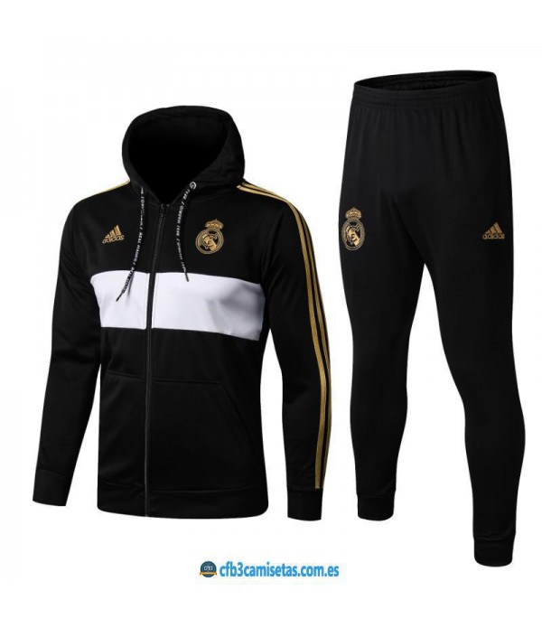 CFB3-Camisetas Chándal Real Madrid 2019 2020 Black