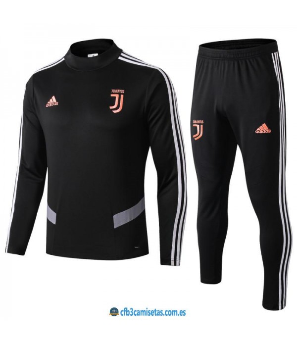 CFB3-Camisetas Chándal Juventus 2019 2020 Negro JUNIOR