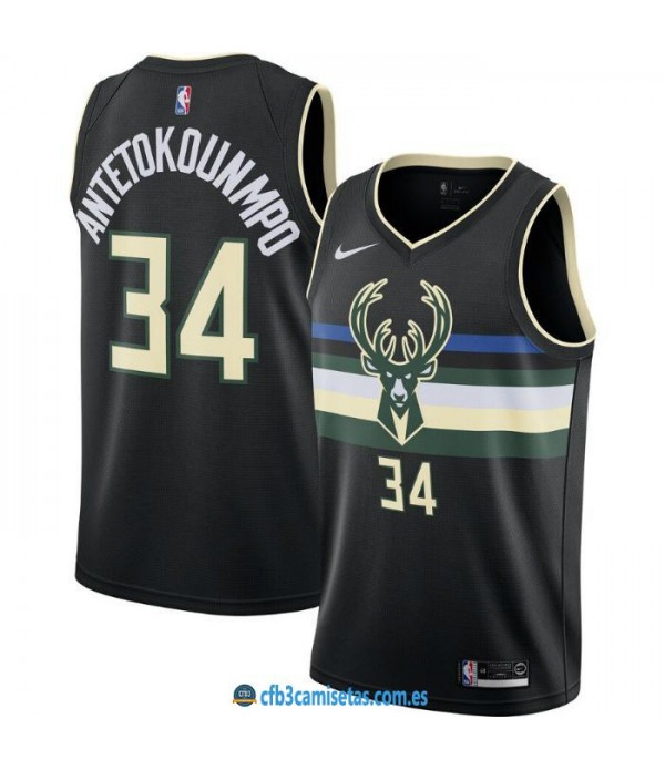 CFB3-Camisetas Giannis Antetokounmpo Milwaukee Bucks 2019 2020 Statement