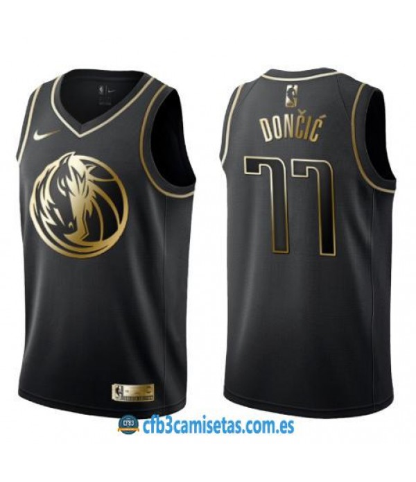 CFB3-Camisetas Luka Doncic Maverick Dallas Black/Gold