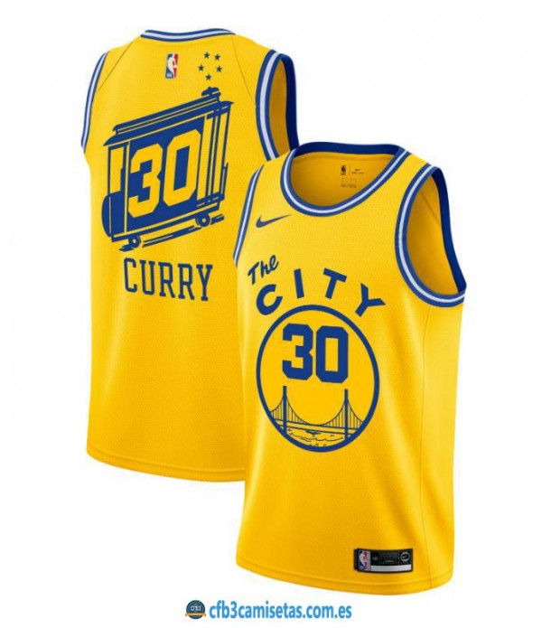 CFB3-Camisetas Stephen Curry Golden State Warriors 2019 2020 The City Classic Edition