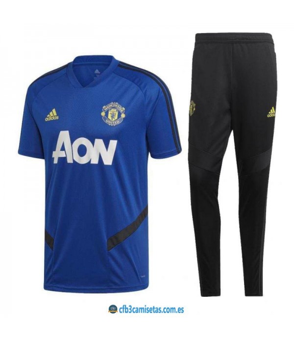 CFB3-Camisetas Camiseta  Pantalones Manchester United 2019 2020 Azul