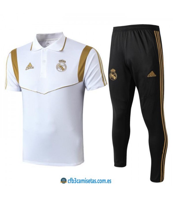CFB3-Camisetas Camiseta  Pantalones Real Madrid 2019 2020 Blanco
