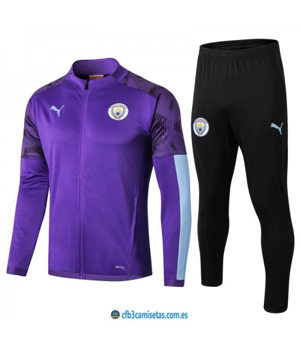 CFB3-Camisetas Chándal Manchester City 2019 2020 Morado 2