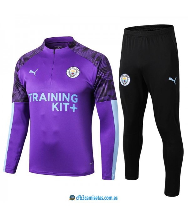 CFB3-Camisetas Chándal Manchester City 2019 2020 Morado