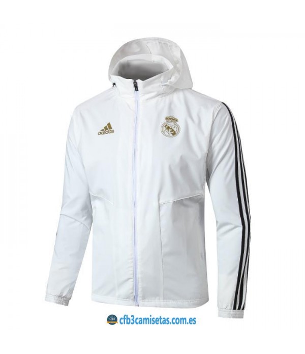 CFB3-Camisetas Chaqueta con capucha Real Madrid 2019 2020 Blanca