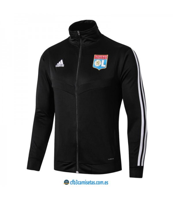 CFB3-Camisetas Chaqueta Olympique Lyon 2019 2020 Negra