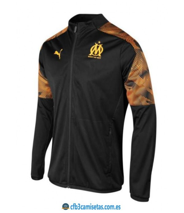 CFB3-Camisetas Chaqueta Olympique Marsella 2019 2020 Negra