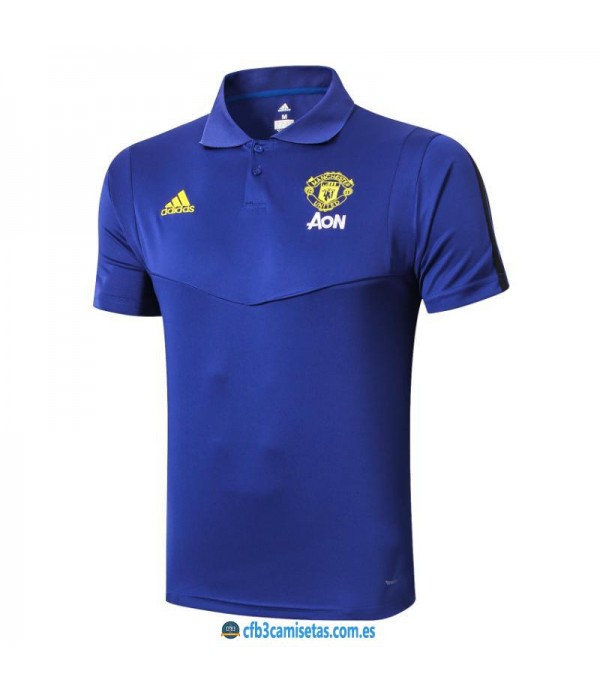 CFB3-Camisetas Polo Manchester United 2019 2020 Az...