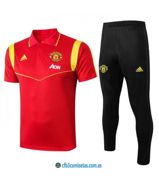 CFB3-Camisetas Polo  Pantalones Manchester United 2019 2020 Red